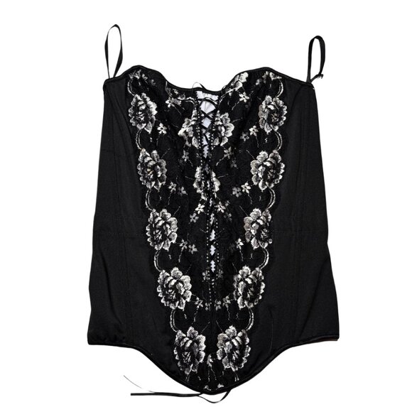 Coquette Other - Black & White Lace Corset Bustier • L • NWT • Coquette